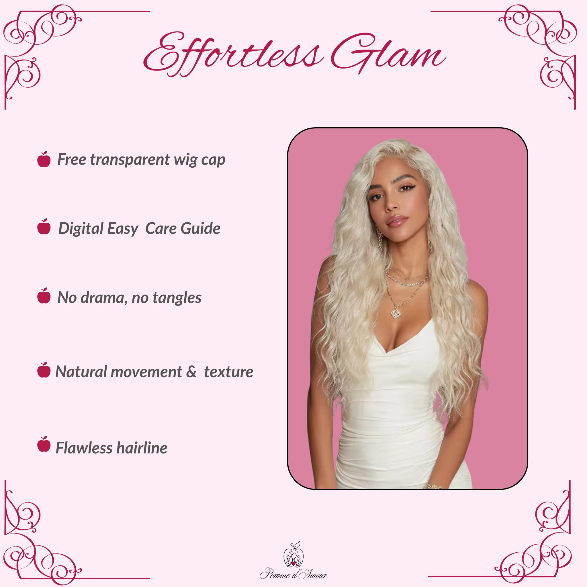 Long Wavy Blonde Wig: Heat-Resistant Synthetic Lace Front - Image 6
