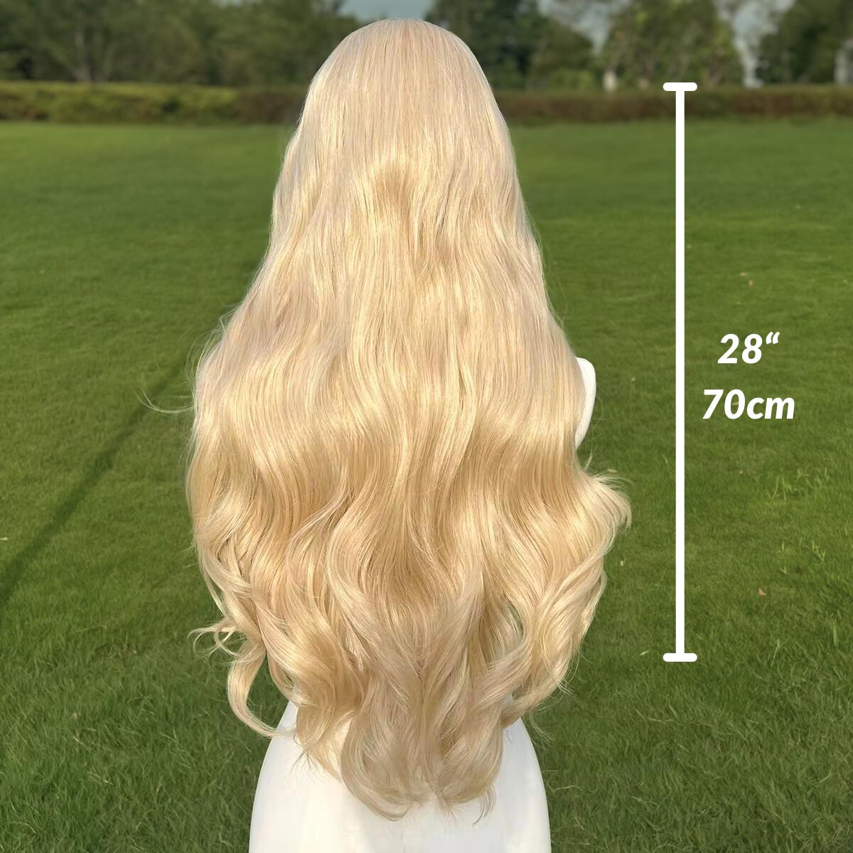 Warm Blonde Wavy Wig: HD Lace Front, Heat-Resistant Synthetic Hair - Image 2