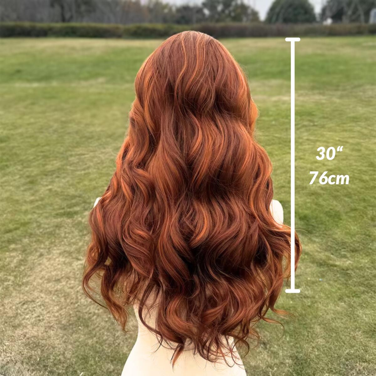 Ginger Copper Wig: Long Voluminous Heat-Resistant Synthetic Hair - Image 2