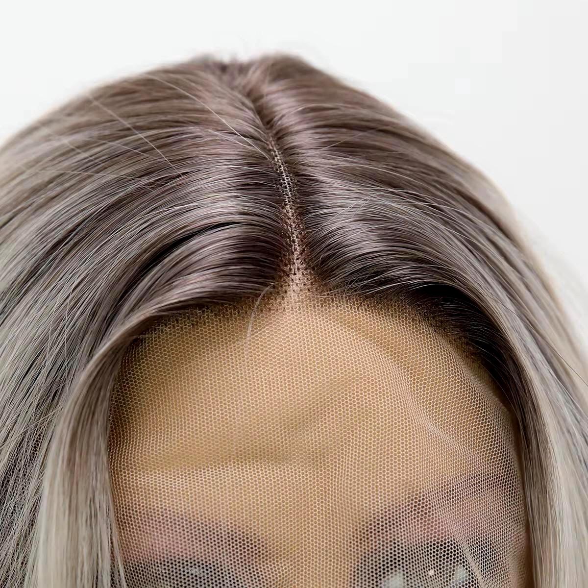 Blonde Gradient Black Lace Front Wig: Alt Girl Heat-Resistant Synthetic Hair - Image 3