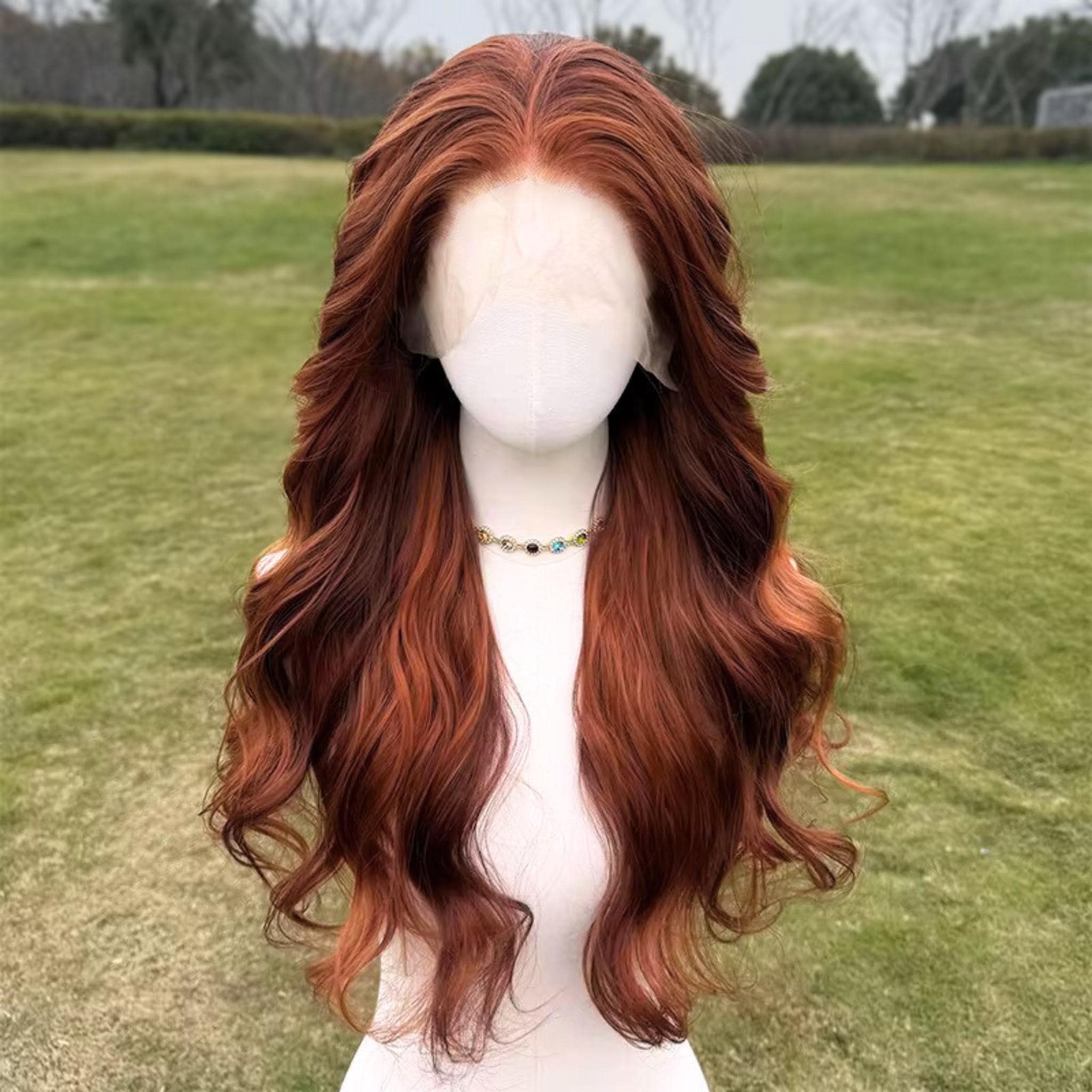 Glam Ginger Copper Wig: Long Wavy Heat-Resistant Synthetic Hair