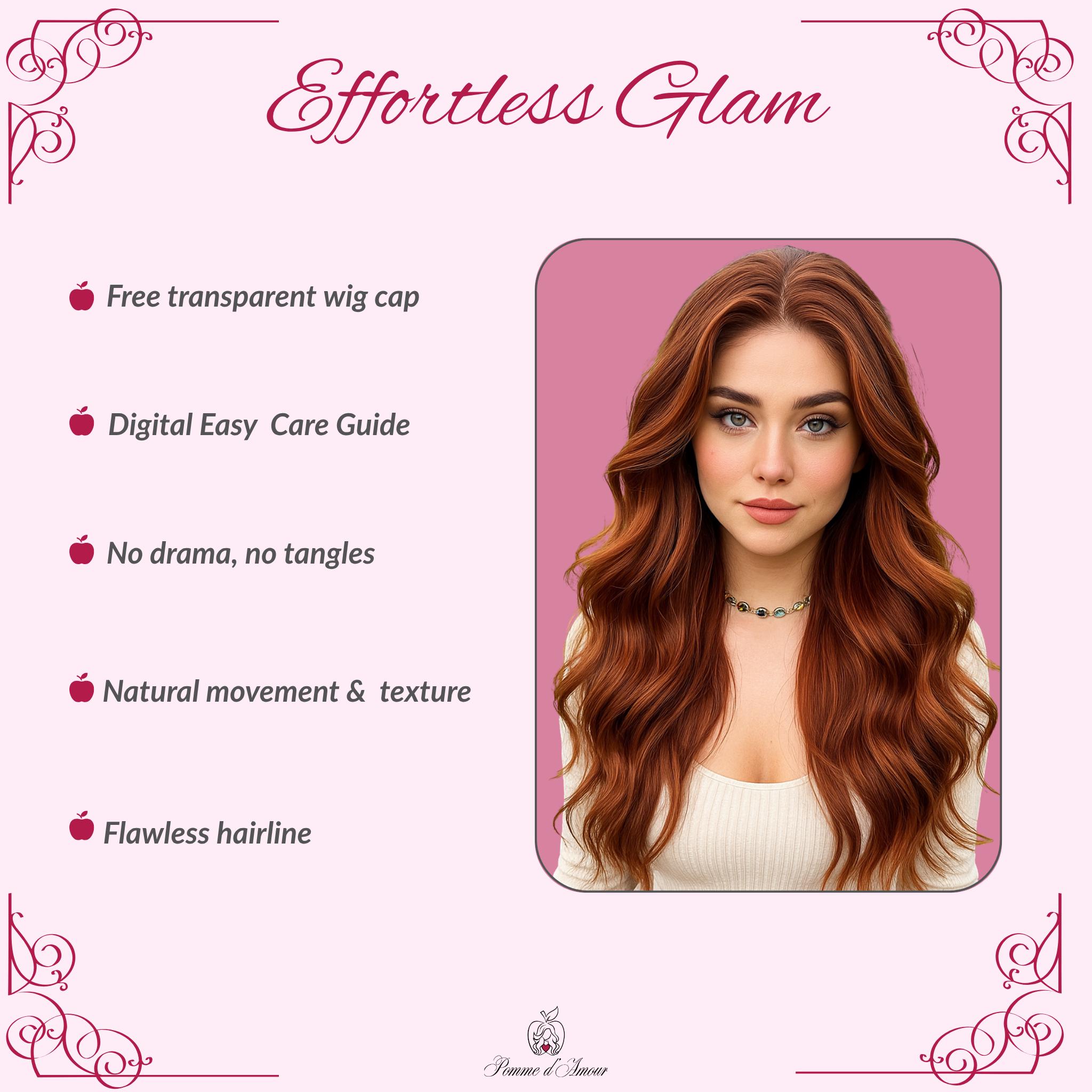 Ginger Copper Wig: Long Voluminous Heat-Resistant Synthetic Hair - Image 4
