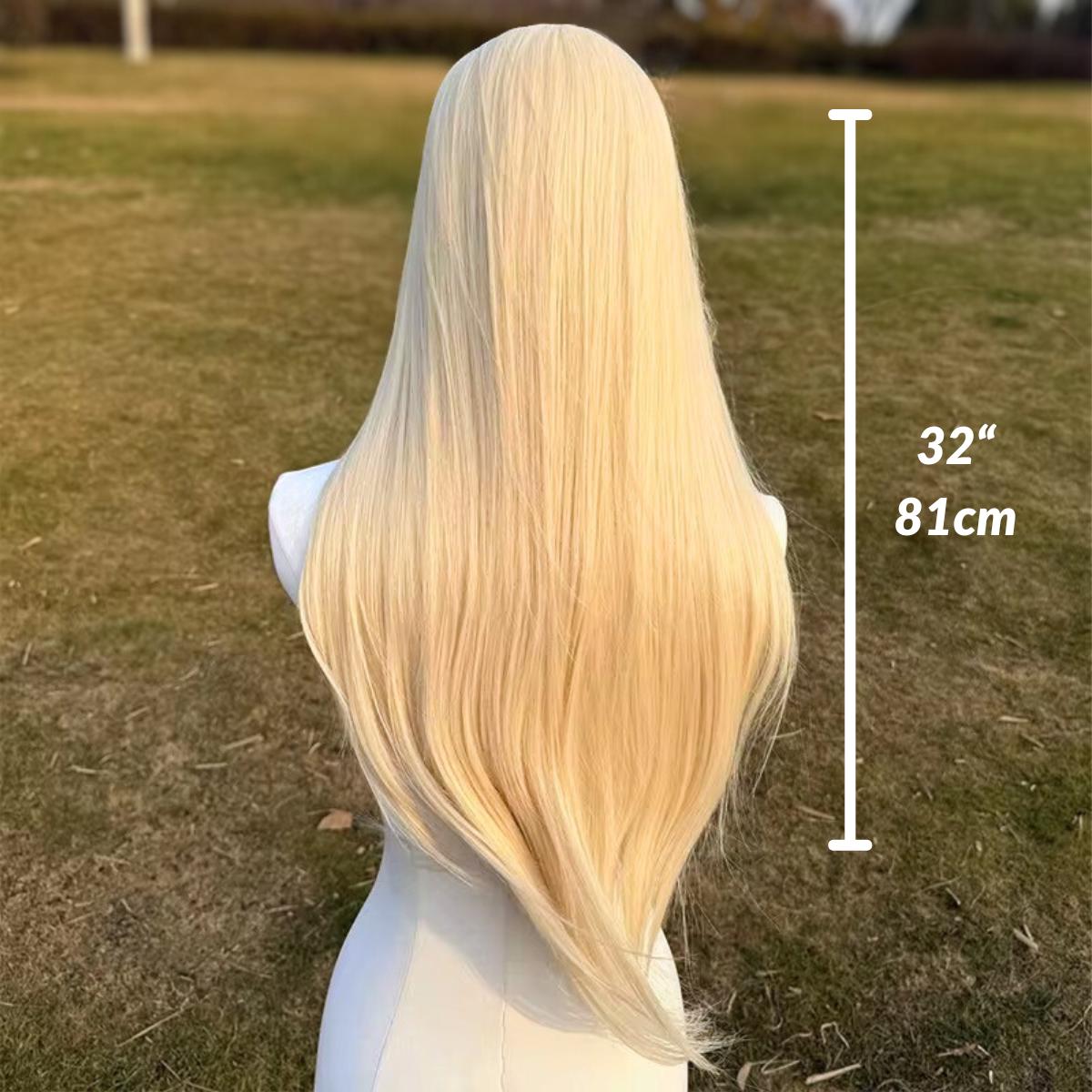 Long Blonde Lace Front Wig: Heat Resistant Synthetic Hair, 26 inch - Image 2