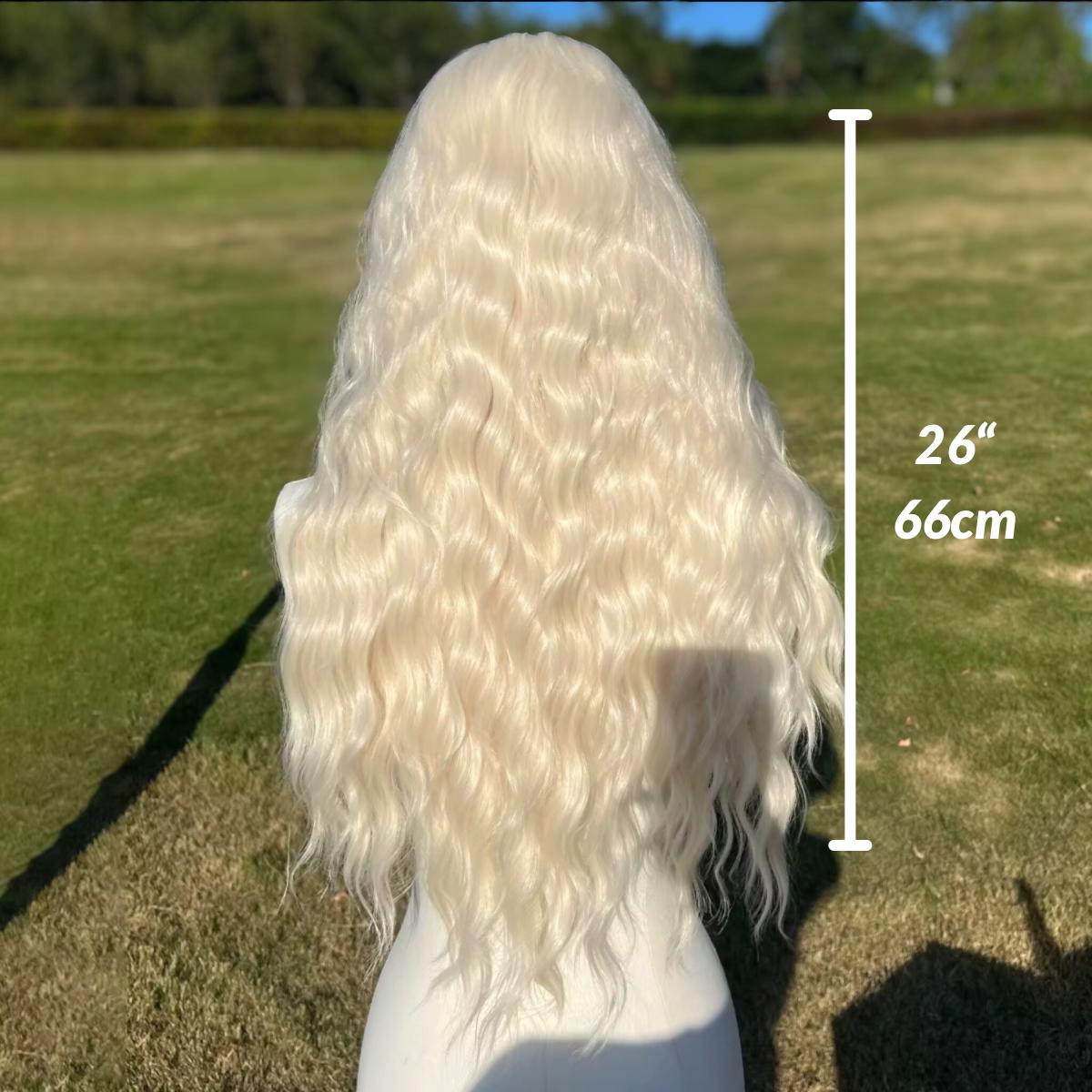 Long Wavy Blonde Wig: Heat-Resistant Synthetic Lace Front - Image 2