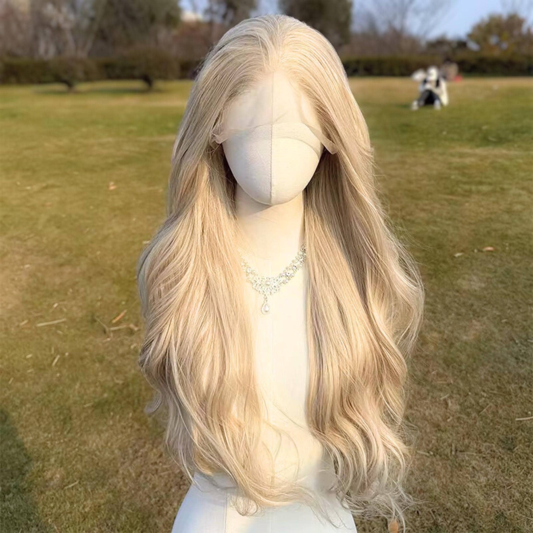 Long Wavy Warm Blonde Wig: HD Lace Front, Heat-Resistant